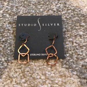 NEW Rose Gold Sterling Silver Earrings